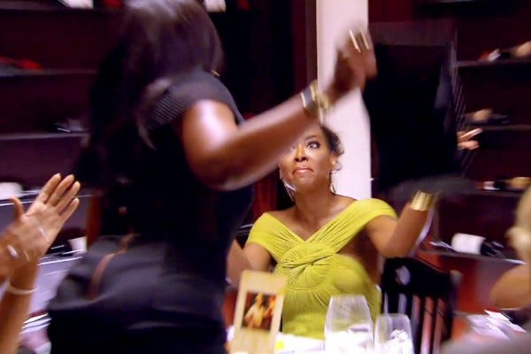 phaedra hits kenya moore with purse real housewives of atlanta 2015