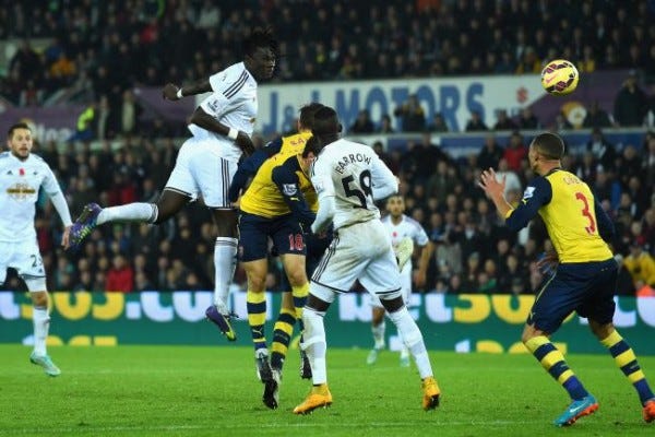 swansea beats arsenal premier league 2015 soccer