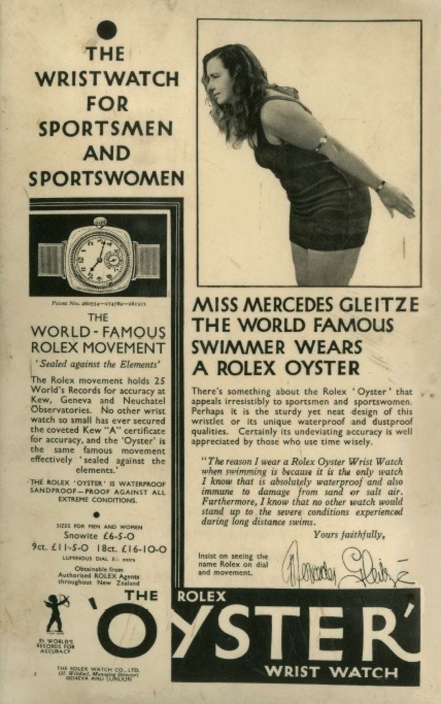 Mercedes Gleitze, first Rolex brand ambassador & a little story about  visionary Hans Wilsdorf.