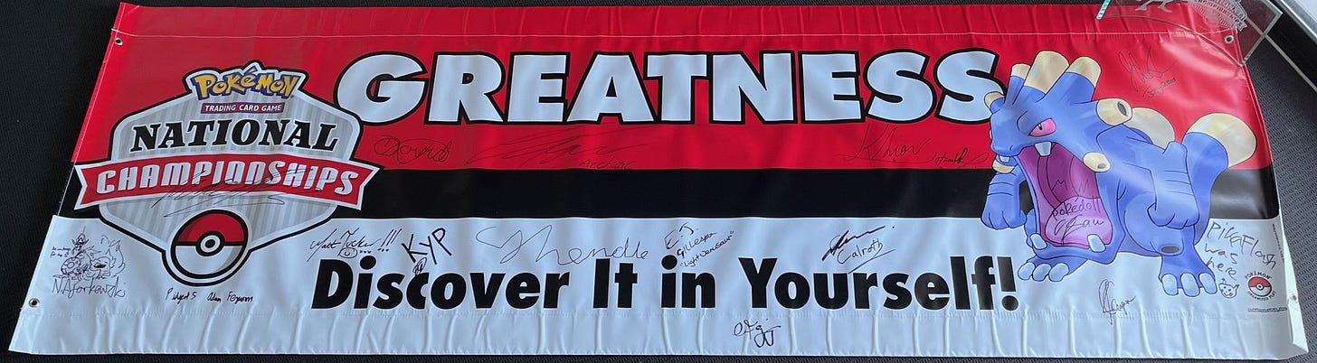 Archaic’s banner from the 2006 Australian Pokémon TCG National Championships, signed by participants