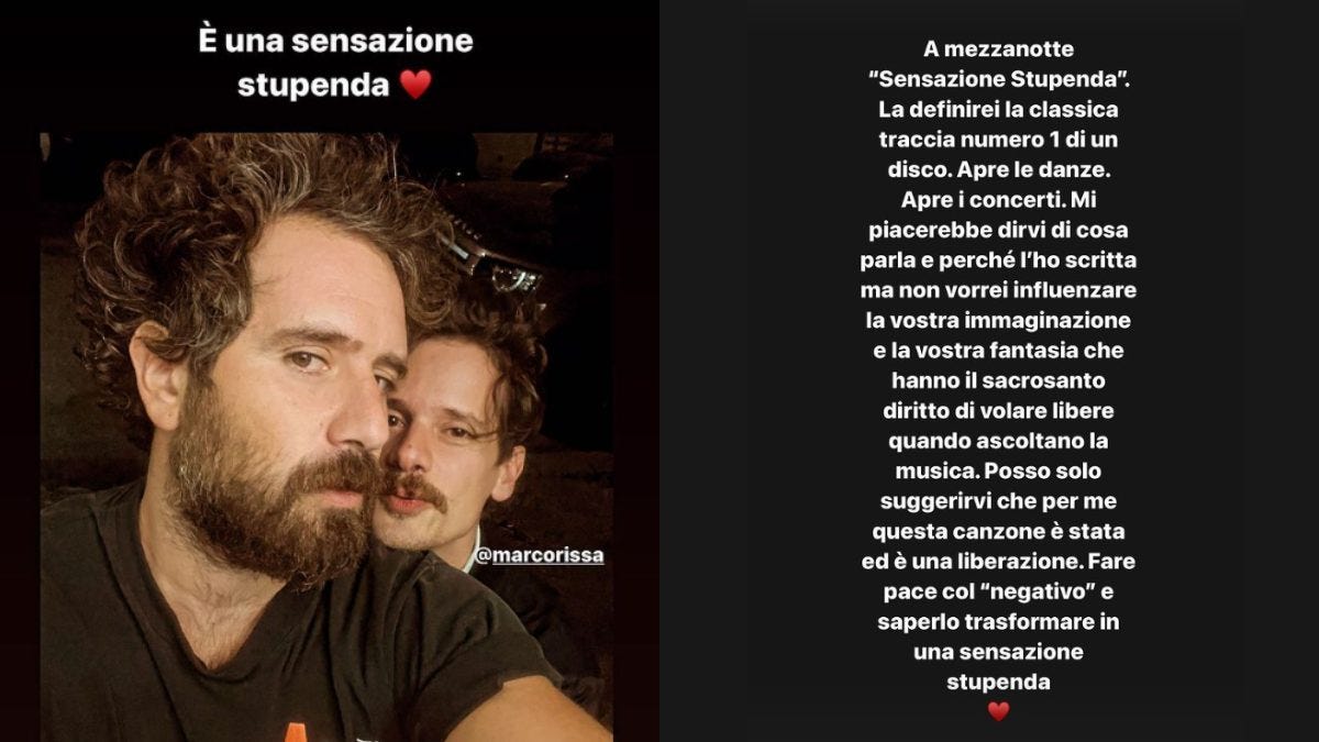 Tommaso Paradiso e Marco Rissa 2023, foto Instagram Account @tommasoparadiso