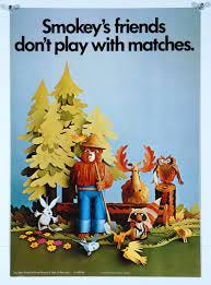 Authentic Vintage Window Card | Smokey's Friends Don't Play With Matches