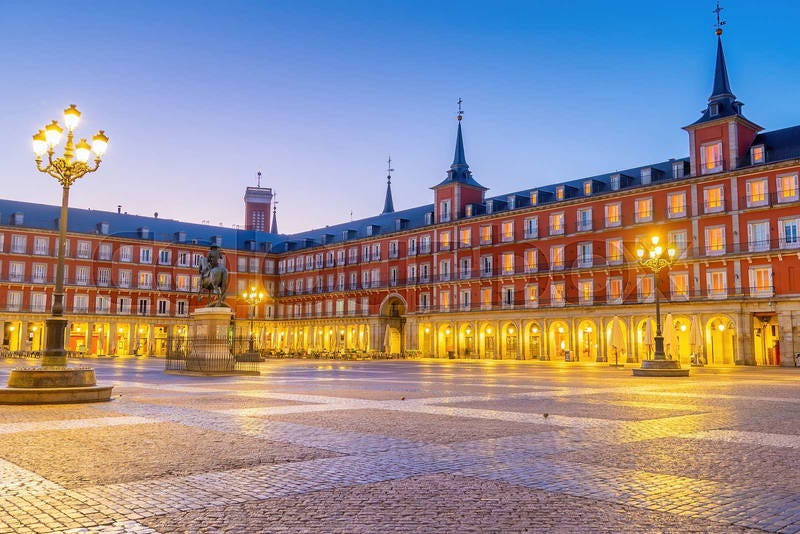 Old town Madrid, Spain's Plaza Mayor in the morning light | Colourbox