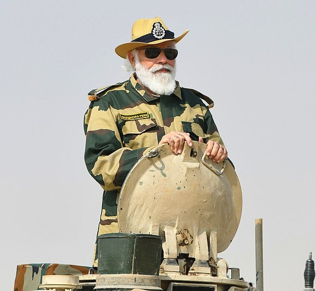 File:The Prime Minister, Shri Narendra Modi rides in Army tank at Longewala in Jaisalmer, Rajasthan on November 14, 2020 (1).jpg