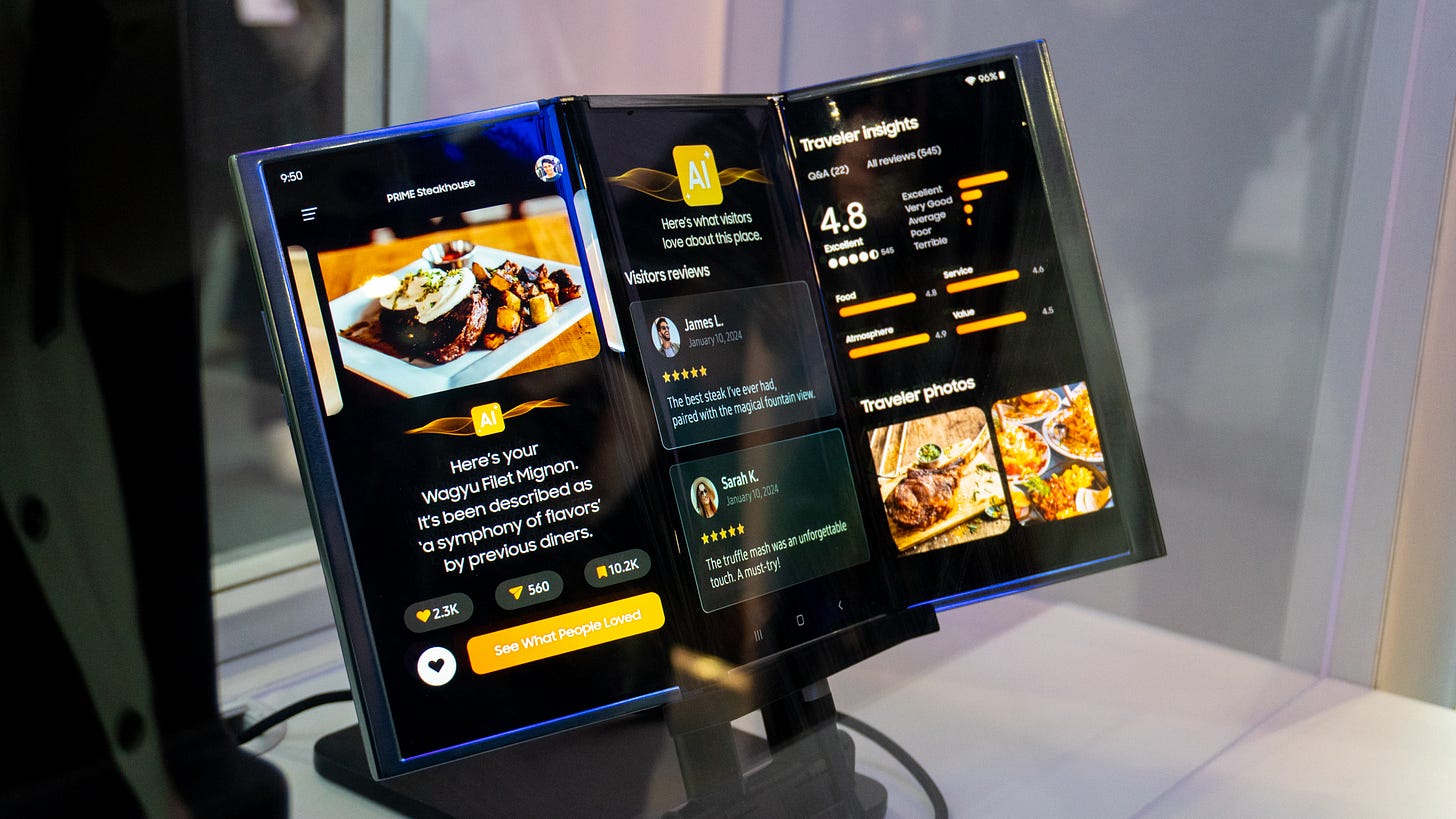 Samsung tri fold display smartphone