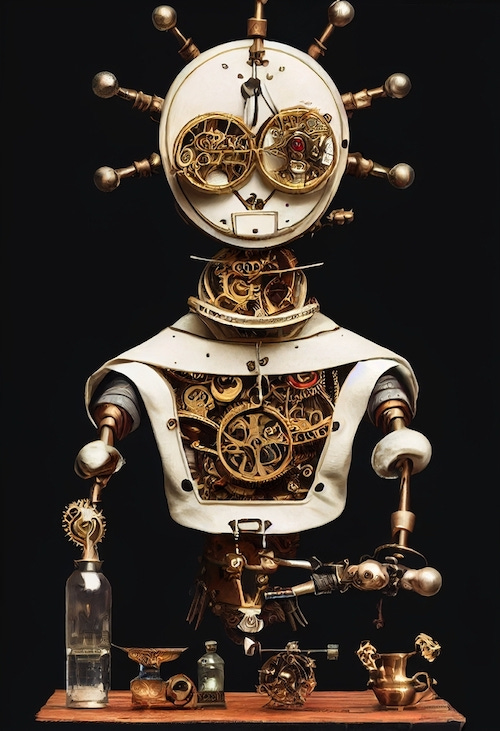 automaton with clockwork mechanism