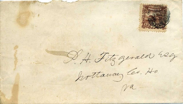 Domestic letter with 2 cent stamp