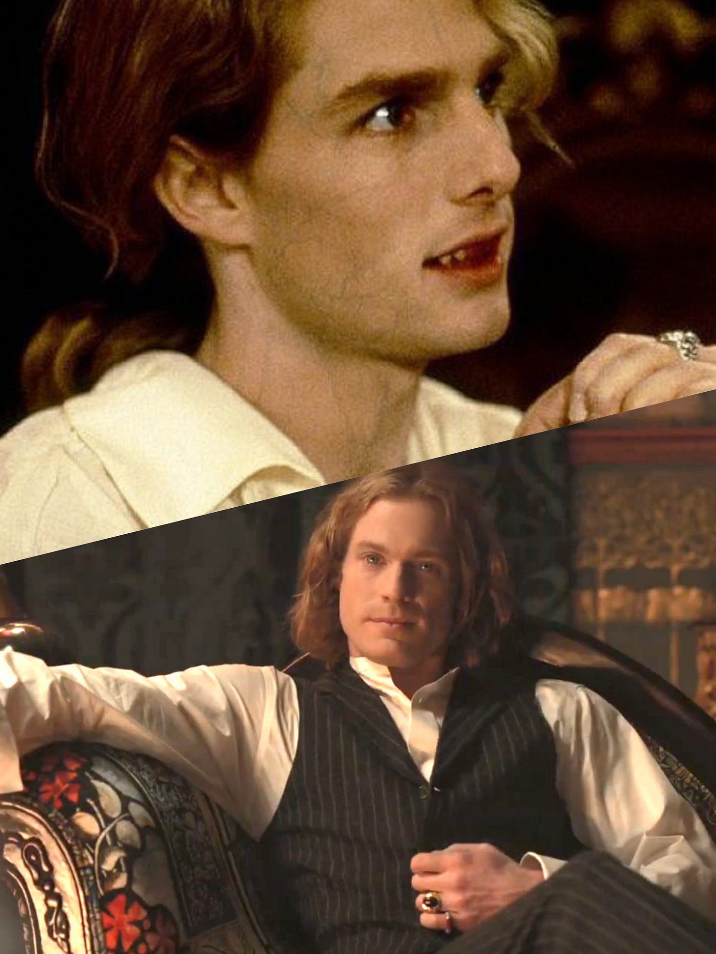 Dos hijos de la gran puta rubios guapísimos, muy pagados de sí mismos con palidez enfermiza. El de la parte superior se parece sospechosamente al protagonista de Misión: Imposible y el de abajo a uno de los componentes de la  trama de Outlander