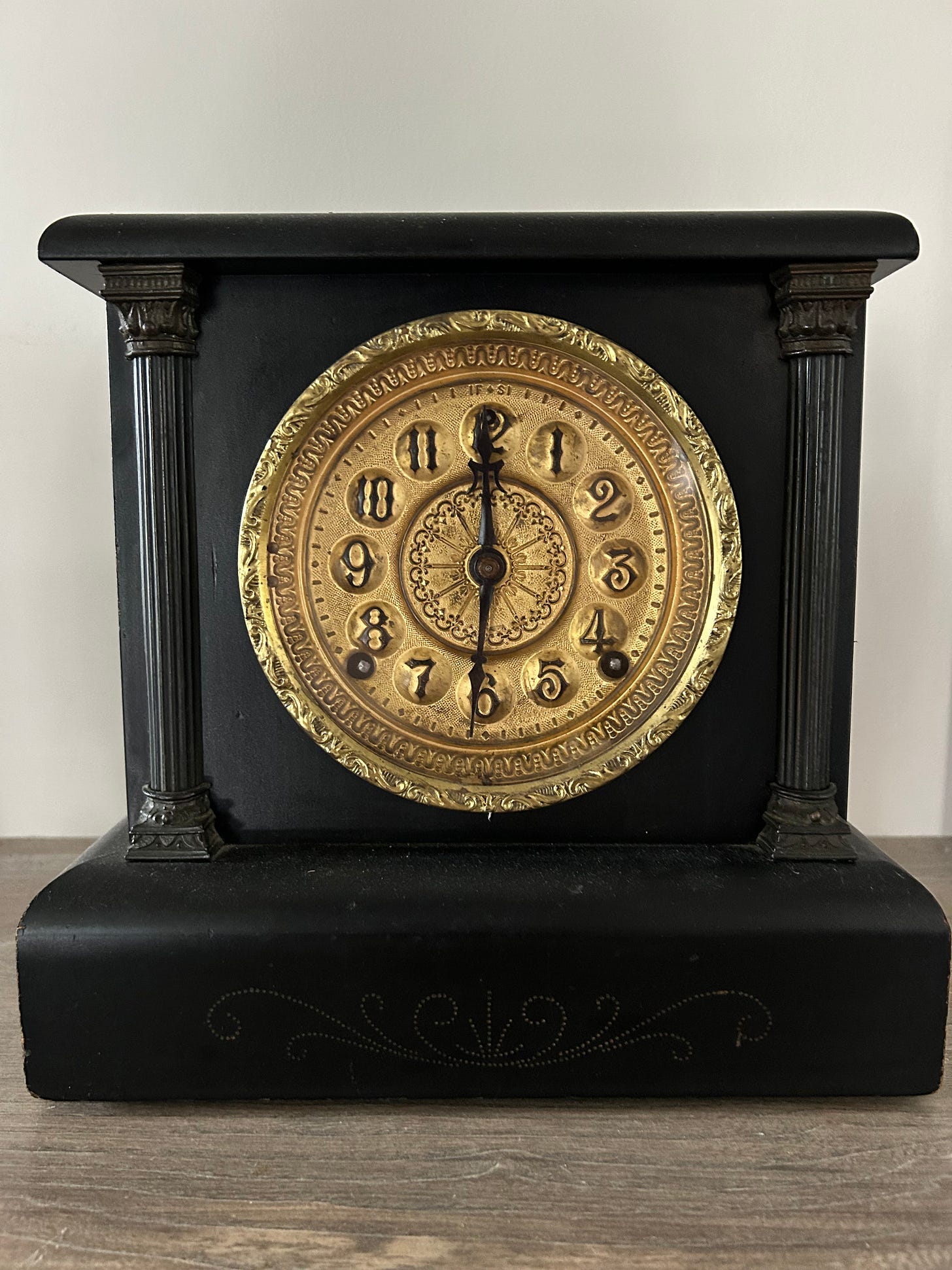 An antique clock.