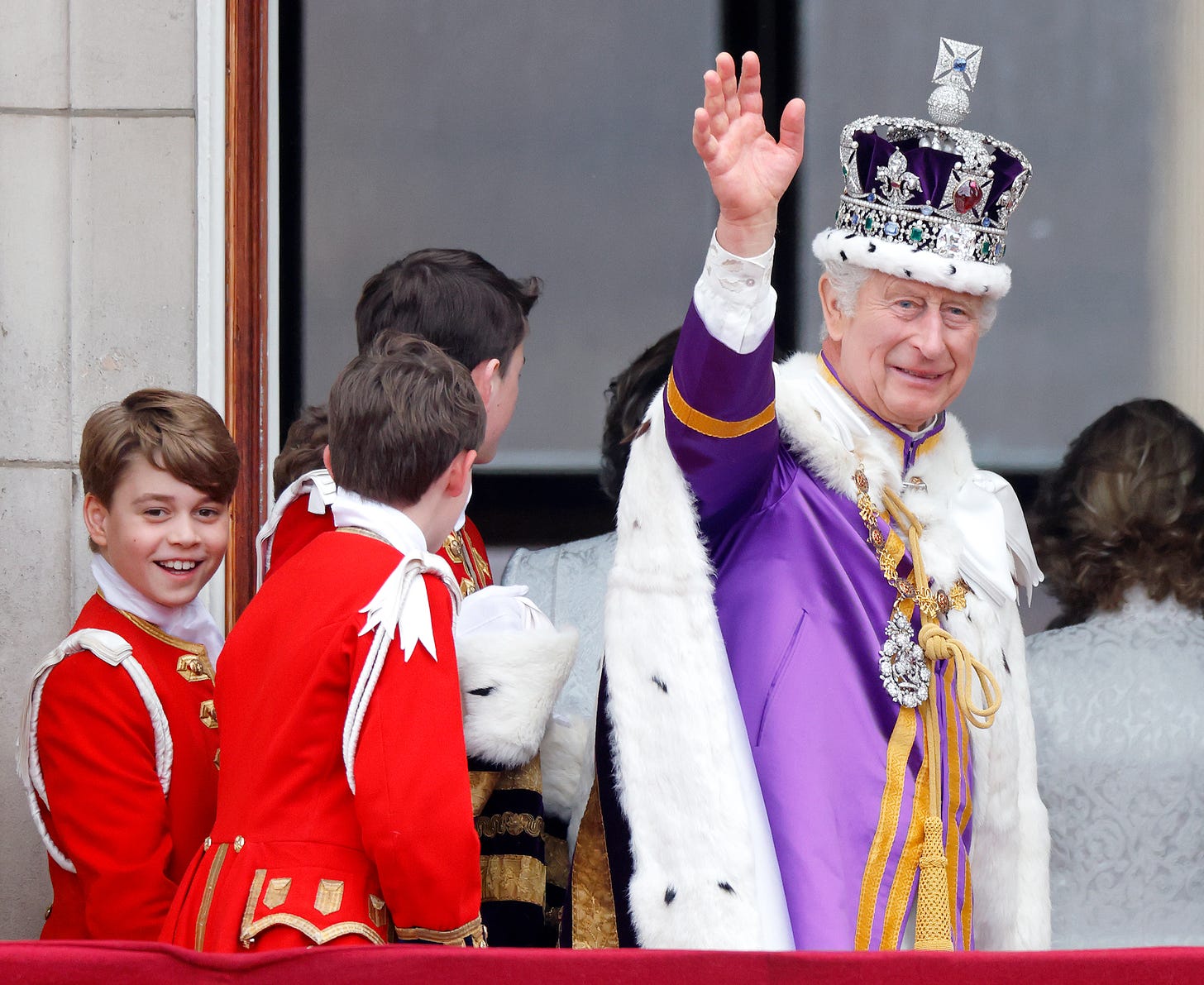 king charles waves at crowds after his coronation in may 2023
