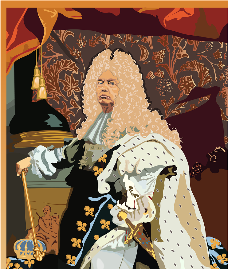 Image of Donald Trump dressed like King Louis Xiv 