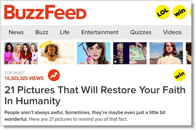 Listicle example BuzzFeed - Scoop.it Blog