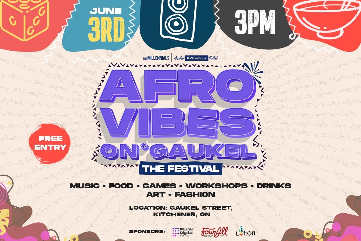 AfroVibes on Gaukel poster. Music, food, games, workshops, drinks, art, fashion. June 3rd, 3pm.