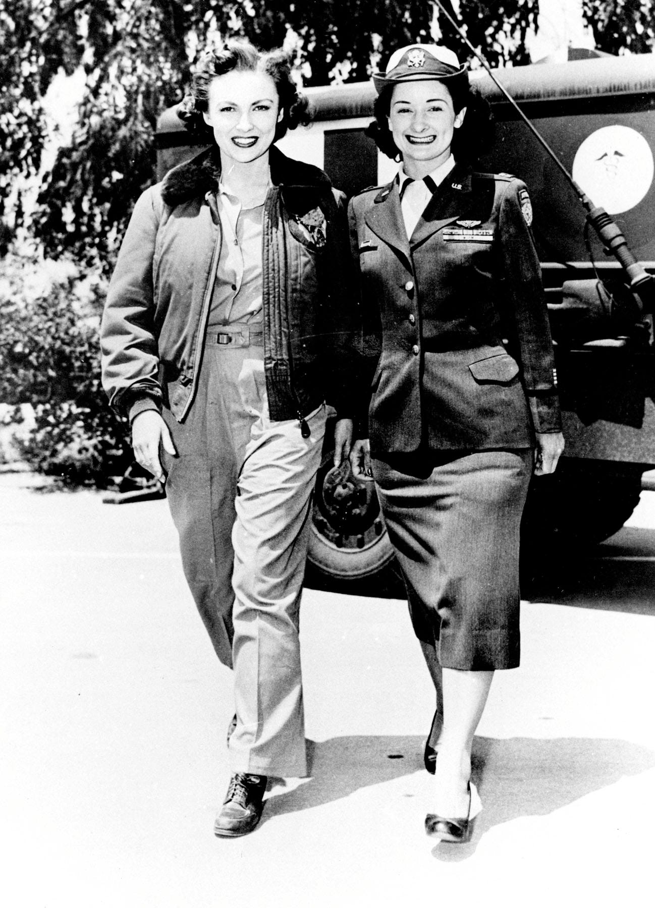 Keil with Joan Leslie, star of Flight Nurse.