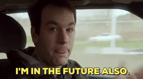 I'm in the future says a man in a car I'm in the future says a man in a car