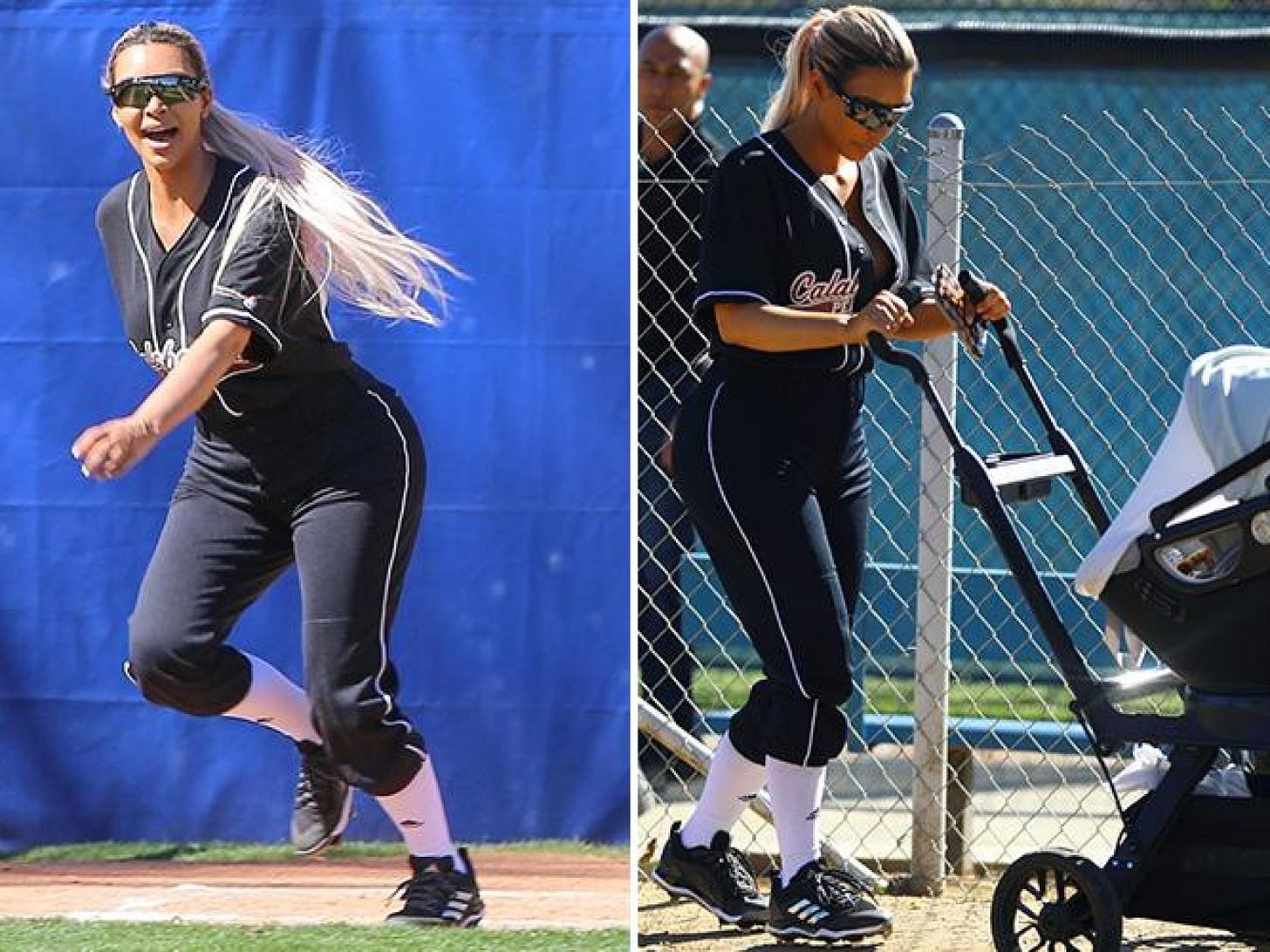 New mum Kim Kardashian takes baby Chicago to a baseball game in Los Angeles  | The Sun