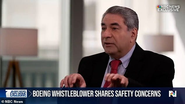 That Flight SQ321 death and the FAA warning join controversies already swirling the aerospace giant and its 'triple seven' aircrafts — including Senate testimony by Boeing whistleblower Sam Salehpour (above) who has accused Boeing of taking shortcuts when building the 777