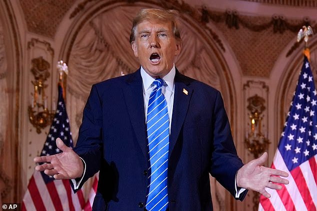 Trump speaks at another fundraiser at Mar-a-Lago earlier in the year