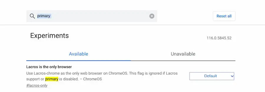 Lacros is the only browser on my Chromebook
