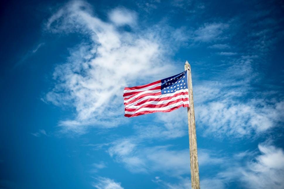 Free Stock Photo of American flag waving against blue sky | Download Free  Images and Free Illustrations