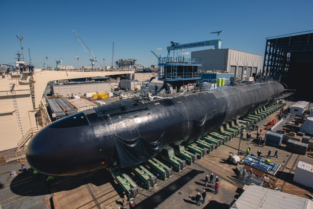 HII Launches Virginia-Class Submarine New Jersey - Seapower