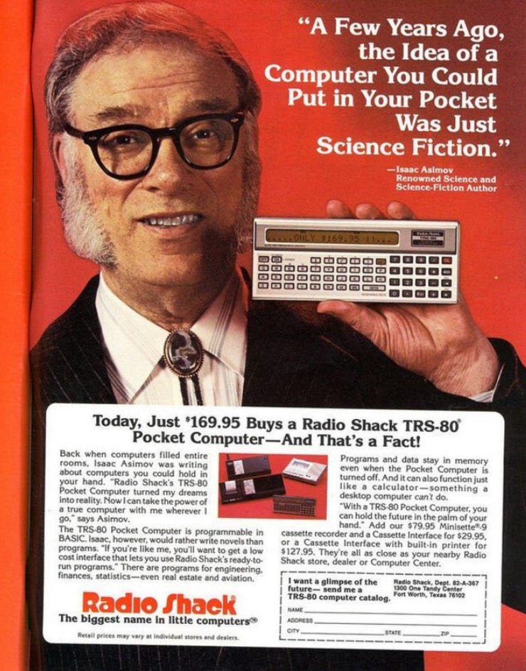 Isaac Asimov pour Radio Shack