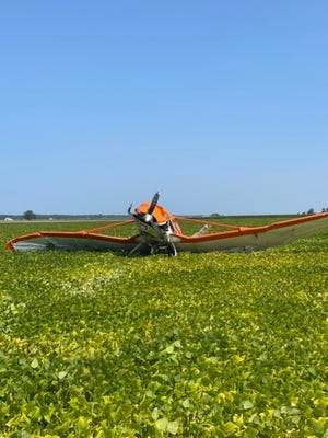 Just before noon on Saturday, a crop duster plane was taking off near Murdock and Caseville Road in Huron County and crashed into a soy bean field.