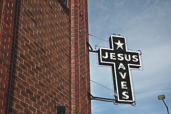 Jesus Saves Neon Sign Yoga Mat by Dangerous Balcony - Pixels