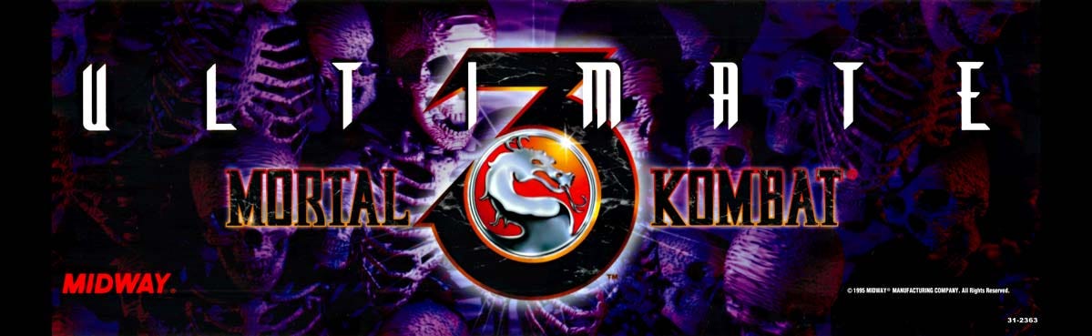 Ultimate Mortal Kombat 3 Dedicated Arcade Marquee - 25" x 7.5" - Arcade  Marquee Dot Com
