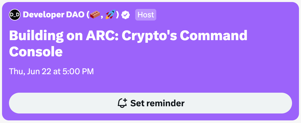 Building on ARC: Crypto's Command Console