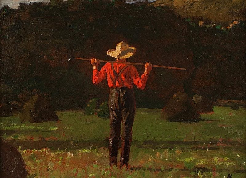 File:Winslow Homer (American, 1836–1910), Farmer with a Pitchfork. Oil on board.jpg