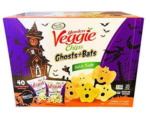 Amazon.com: Sensible Portions Garden Veggie Chips Sea Salt 1.25 Lb! 40 Trick -Or-Treat Bags! Ghosts And Bats Shaped Potato Chips! Non-GMO, Vegan &  Gluten Free! Spooky And Crunchy Snack Perfect For Halloween Treat!