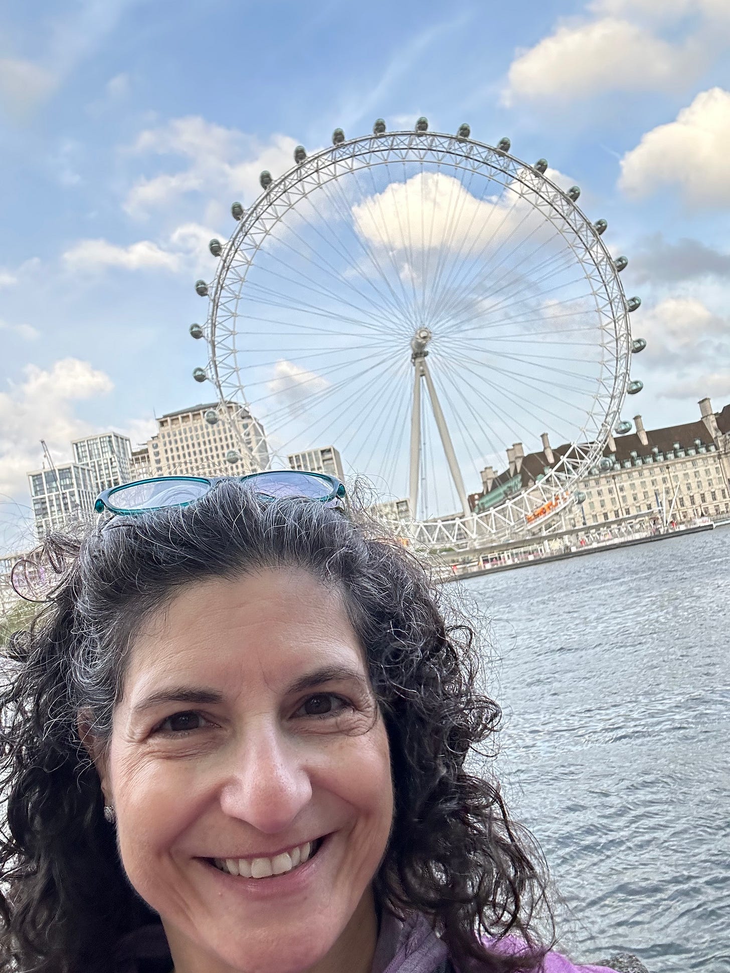 woman in front of London Eye