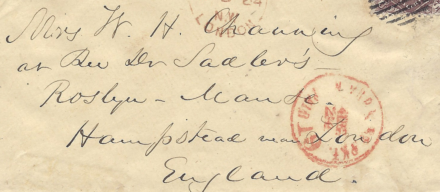 Address panel of this letter