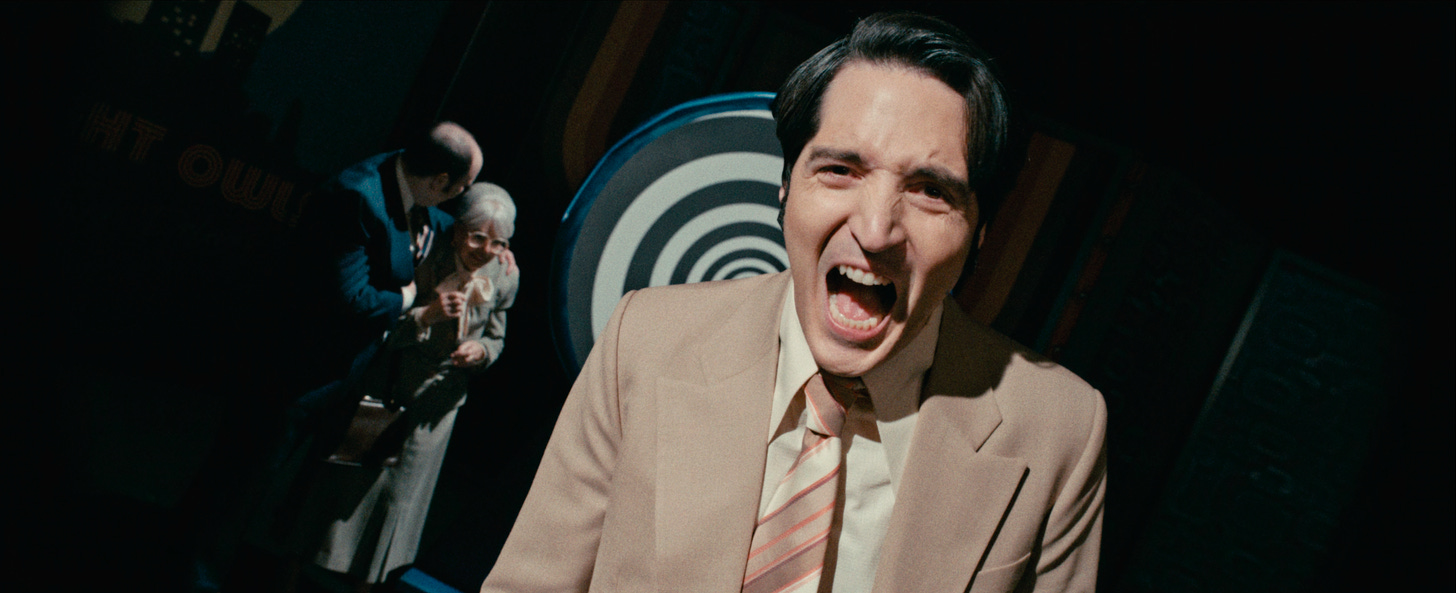 David Dastmalchian as Jack Delroy in LATE NIGHT WITH THE DEVIL.