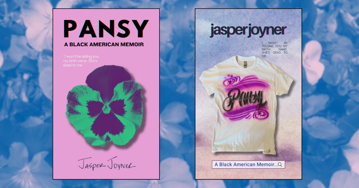 Pansy Book Covers, designed by Jasper Joyner (left to right: paperback, hardcover)