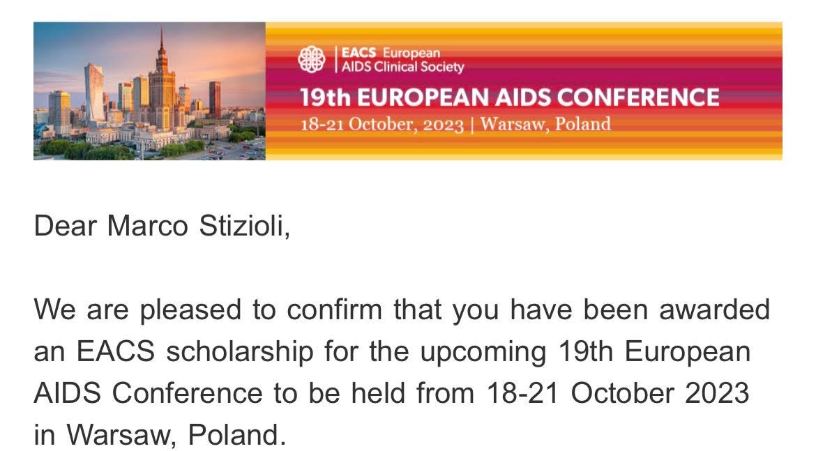 Mail di conferma scholarship