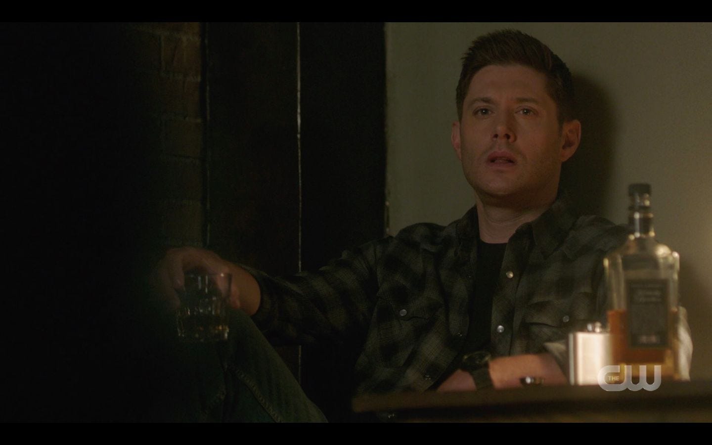 Dean sitting on bed ready for Sam bulge pounding SPN 14.20