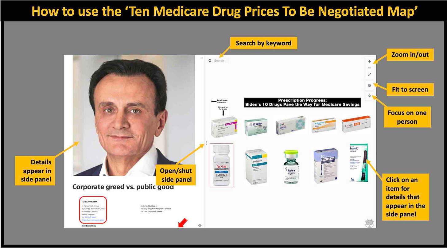 How to use the ten medicare Part D Drug prices to be negotiated map