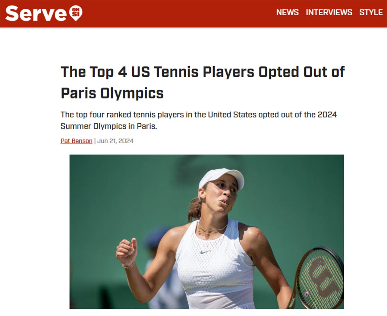 The Top 4 US Tennis Players Opt Out Of Paris Olympics