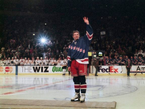 Wayne Gretzky New York Rangers retirement