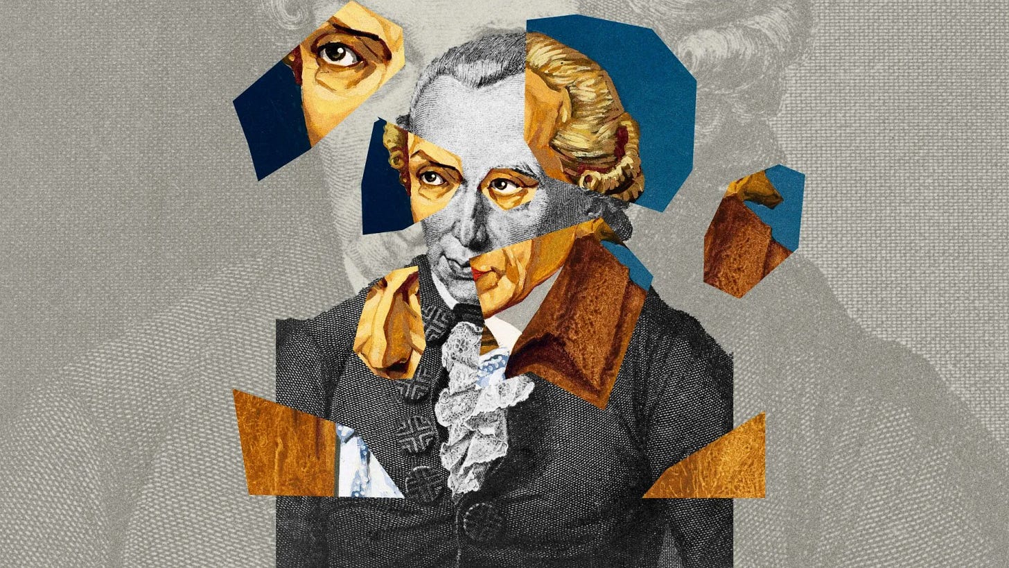 A stylized graphic rendering of Immanuel Kant.