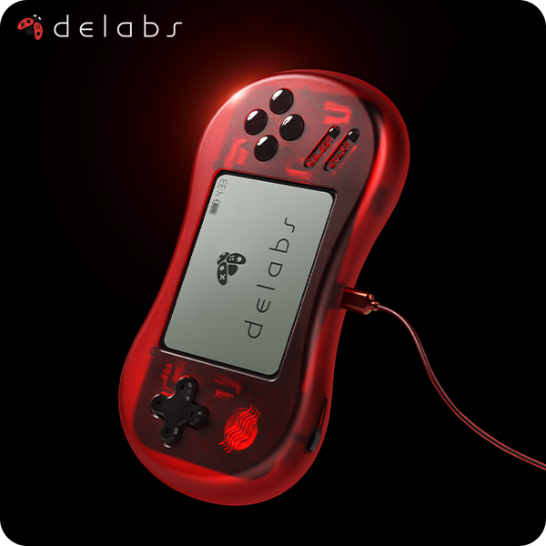 An image of the Delabs Games Adventure Pass plugged in to charge.