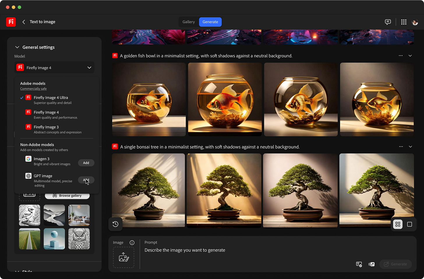 A screenshot taken of the Firefly web app.