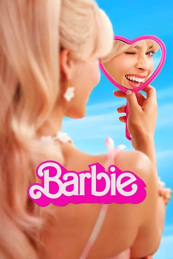 Margot Robbie winking as Barbie