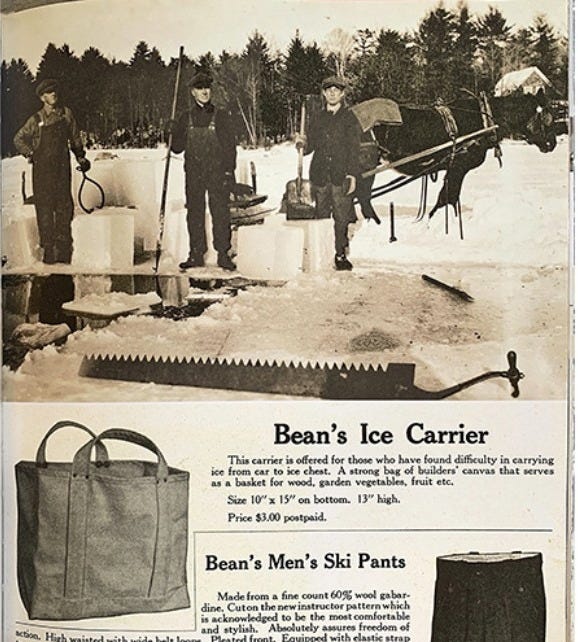 L.L.Bean Ice Carrier as featured in the 1944 Fall Catalog 