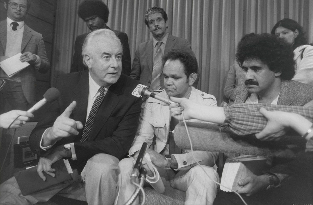 The Hon Gough Whitlam, Ossie Cruse and Michael Anderson, National Portrait  Gallery