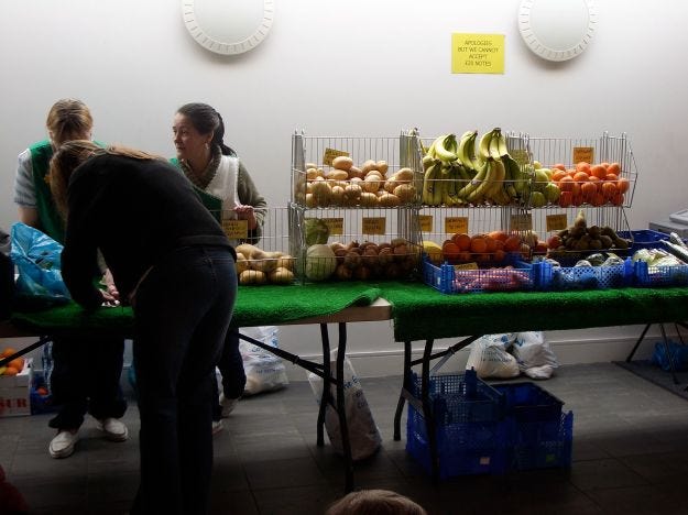 Gwen Davidson from the Gateway Board, running their fruit and veg market.