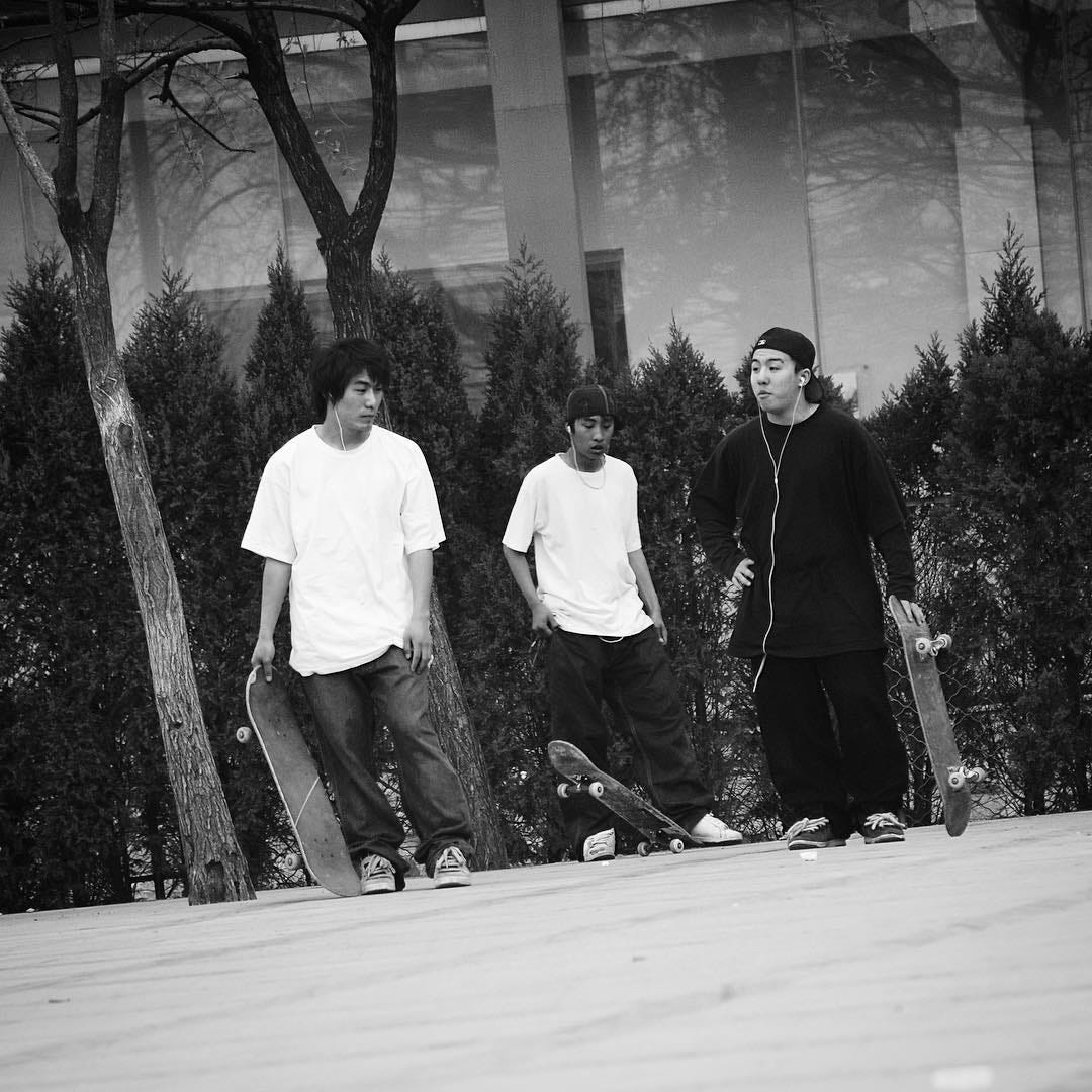 Skaters in downtown Beijing. Despite the challenges, skateboarding in China continues to grow in popularity. Skaters in downtown Beijing. Despite the challenges, skateboarding in China continues to grow in popularity.