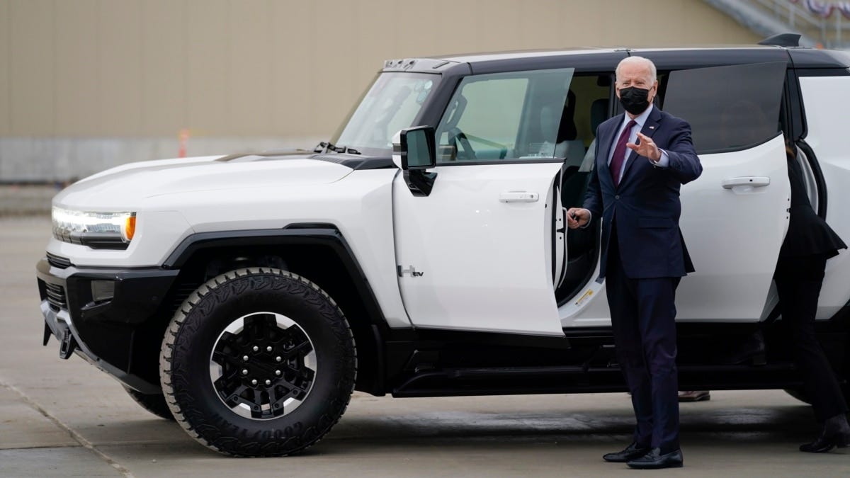 Biden Drives Electric Hummer to Promote E-Vehicle Sales